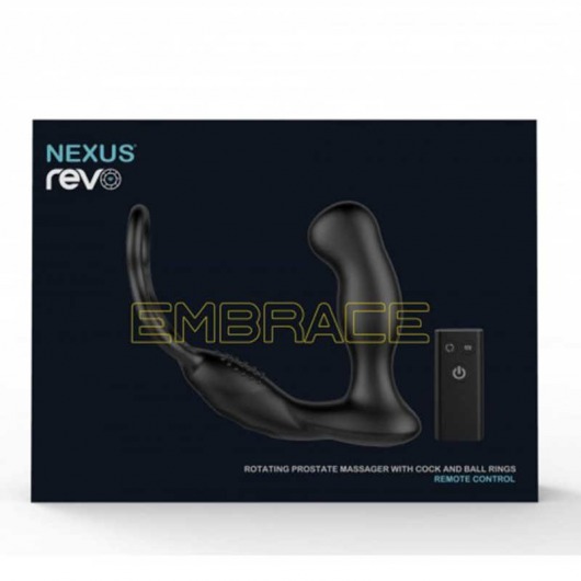 Черный вибромассажер простаты REVO Embrace с эрекционным кольцом - Nexus Range - в Санкт-Петербурге купить с доставкой
