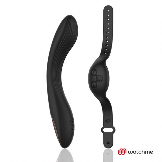 Черный вибратор с пультом-часами Anne s Desire Curve G-Spot Vibe Wireless Watchme - 20,5 см. - DreamLove