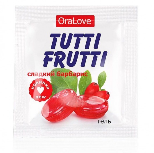 Гель-смазка Tutti-frutti со вкусом барбариса - 4 гр. - Биоритм - купить с доставкой в Санкт-Петербурге