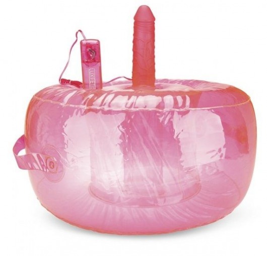 Розовая надувная подушка для секса в вибратором - Lux Fetish - купить с доставкой в Санкт-Петербурге