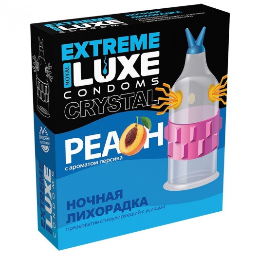 Стимулирующий презерватив  Ночная лихорадка  с ароматом персика - 1 шт. - Luxe - купить с доставкой в Санкт-Петербурге