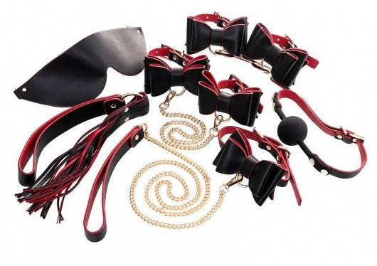 Черно-красный бондажный набор Bow-tie - ToyFa - купить с доставкой в Санкт-Петербурге