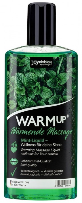 Массажное масло WARMup Mint с ароматом мяты - 150 мл. - Joy Division - купить с доставкой в Санкт-Петербурге