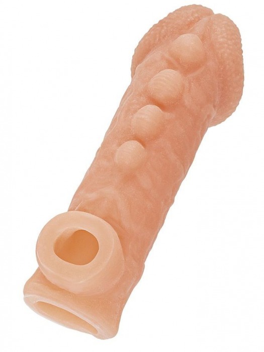 Телесная закрытая насадка с шишечками Cock Sleeve Size S - 13,8 см. - KOKOS - в Санкт-Петербурге купить с доставкой