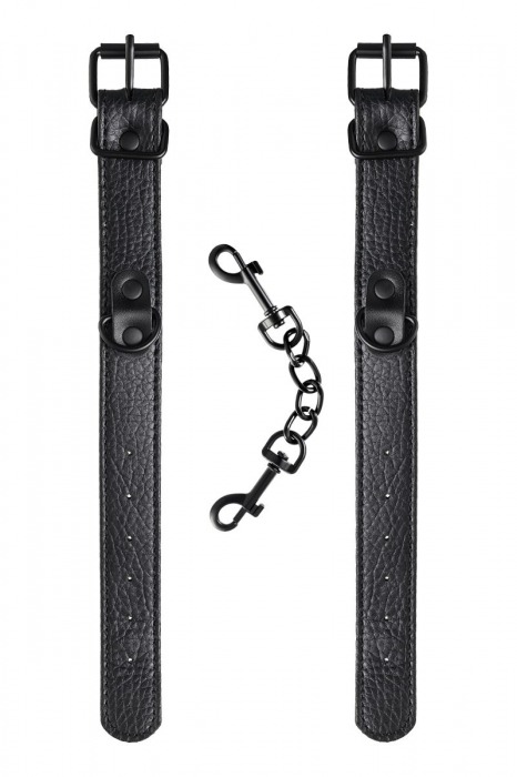 Узкие черные наручники на сцепке - ToyFa - купить с доставкой в Санкт-Петербурге
