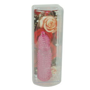 Закрытая розовая насадка на пенис с пупырышками - 10 см. - Baile - в Санкт-Петербурге купить с доставкой