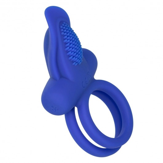 Синее перезаряжаемое эрекционное кольцо Silicone Rechargeable Dual Pleaser Enhancer - California Exotic Novelties - в Санкт-Петербурге купить с доставкой