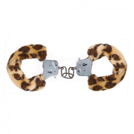 Наручники с леопардовым мехом Furry Fun Cuffs Leopard - Toy Joy - купить с доставкой в Санкт-Петербурге