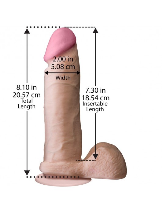 Ультрареалистичный фаллоимитатор The Realistic Cock ULTRASKYN 8” - 20,57 см. - Doc Johnson