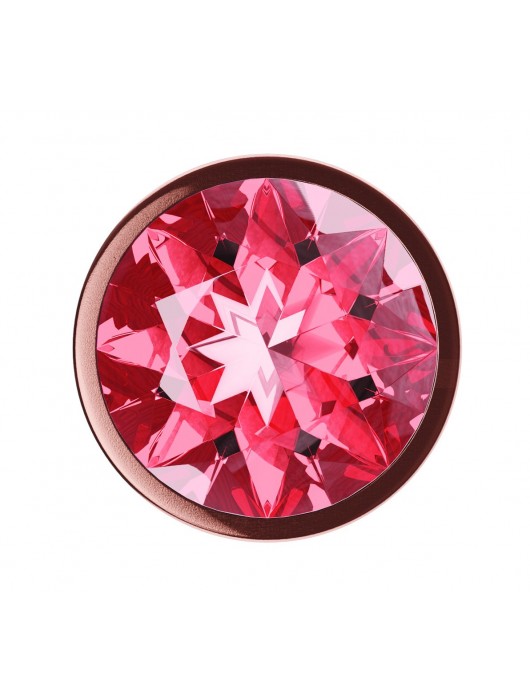 Пробка цвета розового золота с малиновым кристаллом Diamond Ruby Shine L - 8,3 см. - Lola Games - купить с доставкой в Санкт-Петербурге