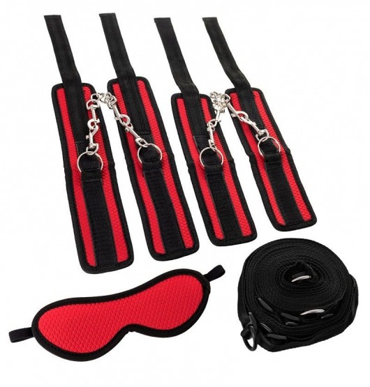 Красно-черный бондажный набор Anonymo - ToyFa - купить с доставкой в Санкт-Петербурге