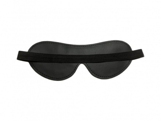 Черная лаковая маска на глаза из эко-кожи - БДСМ Арсенал - купить с доставкой в Санкт-Петербурге