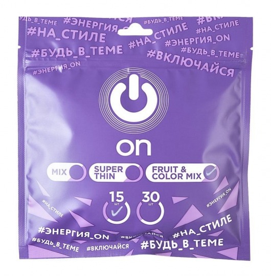 Цветные ароматизированные презервативы ON) Fruit   Color - 15 шт. - ON) - купить с доставкой в Санкт-Петербурге