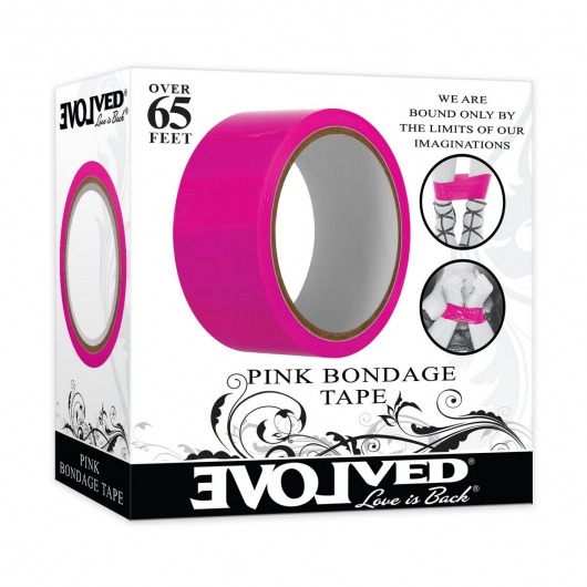 Розовая лента для бондажа Pink Bondage Tape - 20 м. - Evolved - купить с доставкой в Санкт-Петербурге