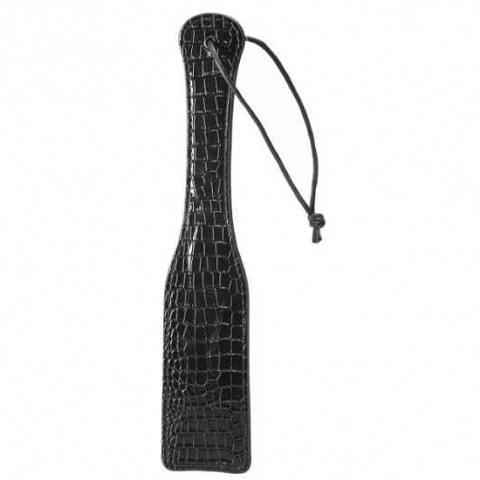 Черная шлепалка с петлёй Croco Paddle - 32 см. - Dream Toys - купить с доставкой в Санкт-Петербурге