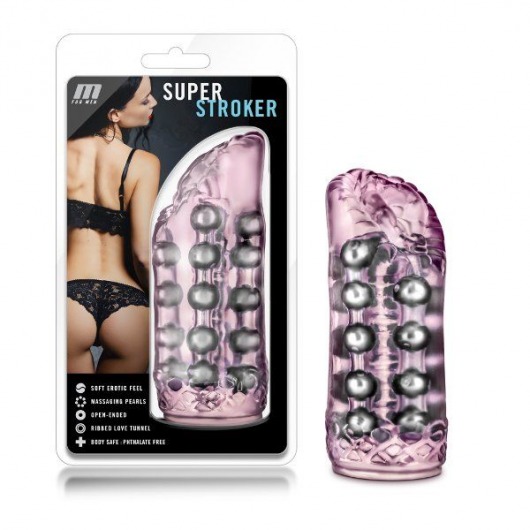 Розовый мастурбатор-вагина со стимулирующими бусинами Super Stroker - Blush Novelties - в Санкт-Петербурге купить с доставкой