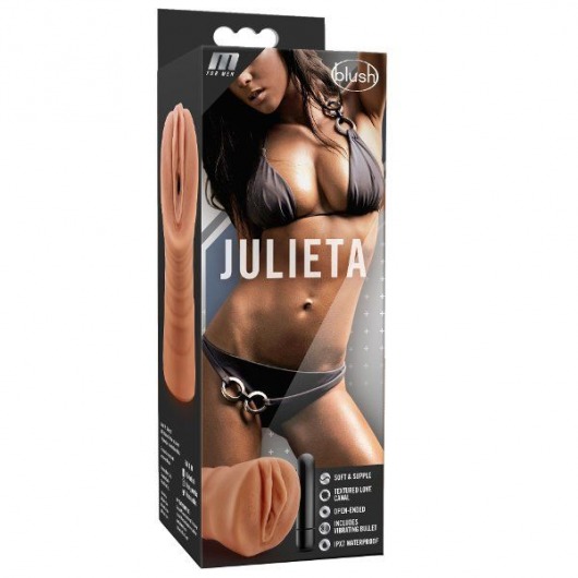 Мастурбатор-вагина цвета карамели Julieta с вибрацией - Blush Novelties - в Санкт-Петербурге купить с доставкой