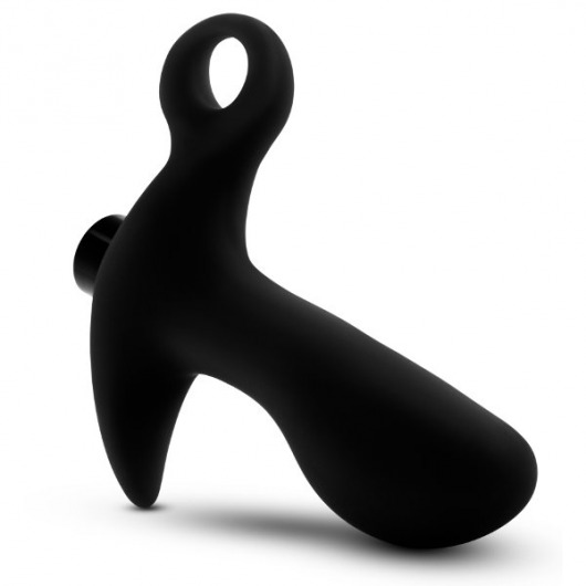 Черный анальный вибратор Silicone Vibrating Prostate Massager 01 - 10,8 см. - Blush Novelties - в Санкт-Петербурге купить с доставкой