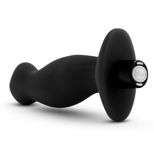 Черный анальный вибромассажёр Silicone Vibrating Prostate Massager 02 - 10,8 см. - Blush Novelties - в Санкт-Петербурге купить с доставкой