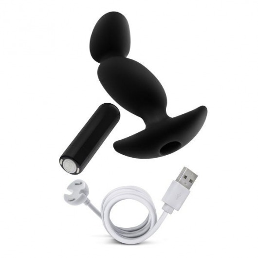 Черный анальный вибратор Silicone Vibrating Prostate Massager 04 - 16,5 см. - Blush Novelties - в Санкт-Петербурге купить с доставкой