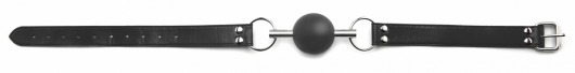 Кляп-шар на чёрных ремешках Solid Ball Gag - Shots Media BV - купить с доставкой в Санкт-Петербурге