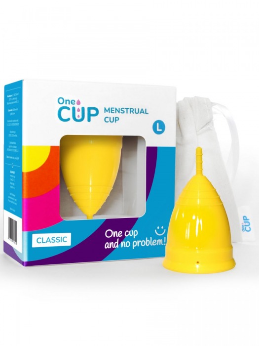 Желтая менструальная чаша OneCUP Classic - размер L - OneCUP - купить с доставкой в Санкт-Петербурге