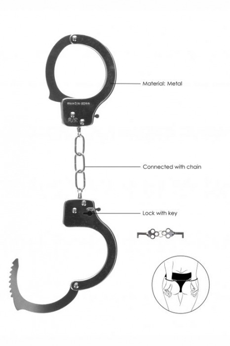 Металлические наручники для любовных игр - Shots Media BV - купить с доставкой в Санкт-Петербурге