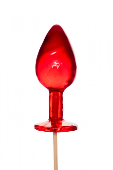 Красный леденец в форме малой анальной пробки со вкусом виски - Sosuчki - купить с доставкой в Санкт-Петербурге