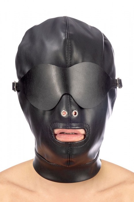 Маска-шлем с отверстием для рта и съемными шорами - Fetish Tentation - купить с доставкой в Санкт-Петербурге
