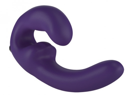 Фиолетовый страпон с вибрацией Sharevibe - 22 см. - Fun Factory - купить с доставкой в Санкт-Петербурге