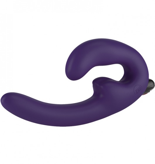 Фиолетовый страпон с вибрацией Sharevibe - 22 см. - Fun Factory - купить с доставкой в Санкт-Петербурге