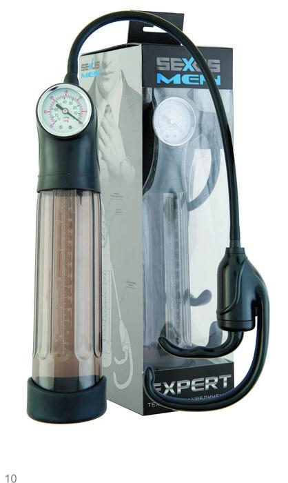 Помпа-массажер для мужчин с удобным рычагом и манометром - Sexus - в Санкт-Петербурге купить с доставкой