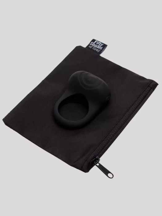 Черное эрекционное виброкольцо Sensation Rechargeable Vibrating Love Ring - Fifty Shades of Grey - в Санкт-Петербурге купить с доставкой