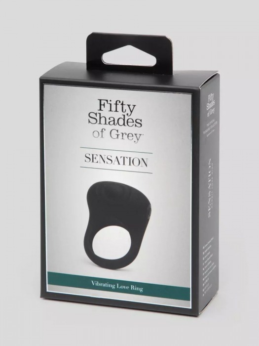 Черное эрекционное виброкольцо Sensation Rechargeable Vibrating Love Ring - Fifty Shades of Grey - в Санкт-Петербурге купить с доставкой