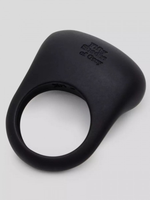 Черное эрекционное виброкольцо Sensation Rechargeable Vibrating Love Ring - Fifty Shades of Grey - в Санкт-Петербурге купить с доставкой