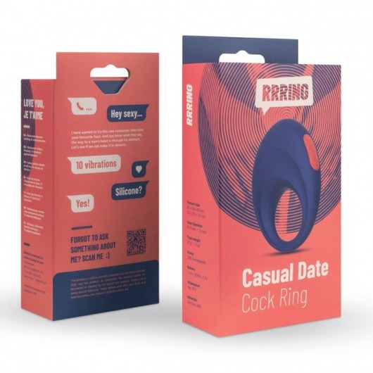 Синее эрекционное кольцо RRRING Casual Date Cock Ring - FeelzToys - в Санкт-Петербурге купить с доставкой