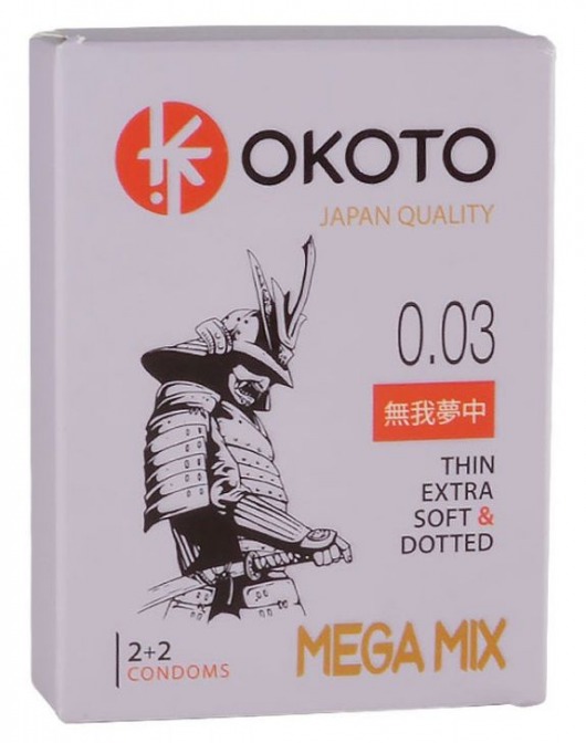 Набор из 4 презервативов OKOTO MegaMIX - Sitabella - купить с доставкой в Санкт-Петербурге