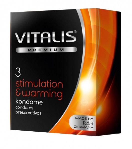 Презервативы VITALIS PREMIUM stimulation   warming с согревающим эффектом - 3 шт. - Vitalis - купить с доставкой в Санкт-Петербурге