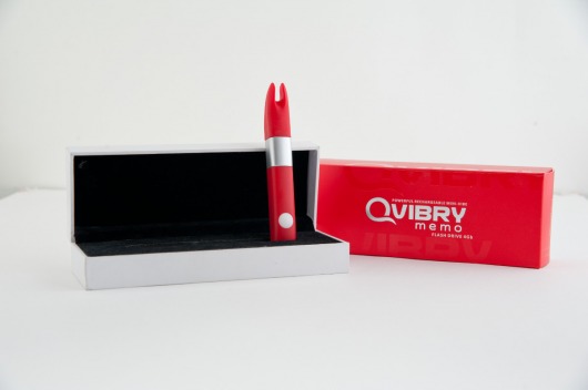 Красный клиторальный вибратор с 4Gb USB памяти и 7 режимами вибрации - Qvibry