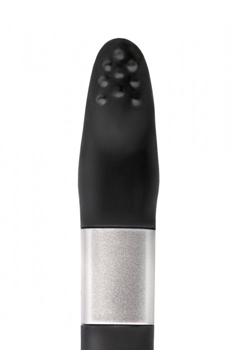 Чёрный клиторальный вибратор с 8Gb USB памяти и 7 режимами вибрации - Qvibry