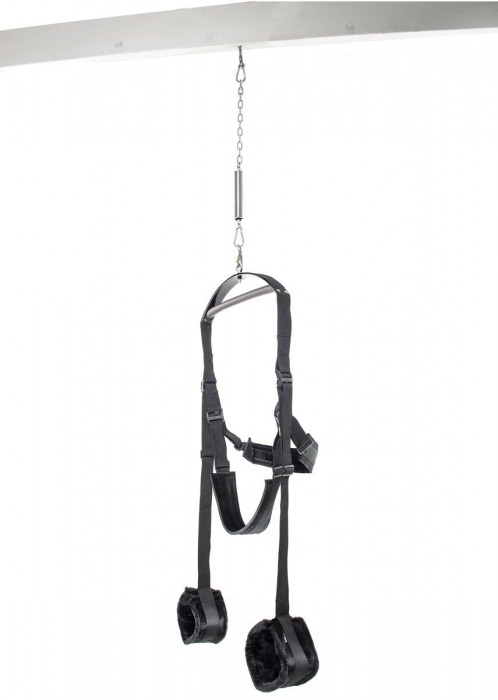 Чёрные секс-качели Spinning Fantasy Swing - Pipedream - купить с доставкой в Санкт-Петербурге