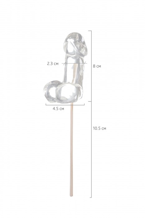 Прозрачный леденец в форме фаллоса со вкусом пина колады - Sosuчki - купить с доставкой в Санкт-Петербурге