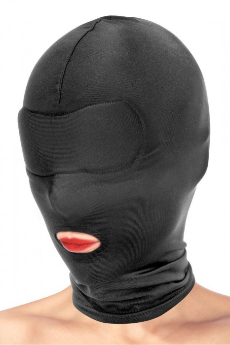 Сплошная маска на голову с прорезью для рта - Fetish Tentation - купить с доставкой в Санкт-Петербурге
