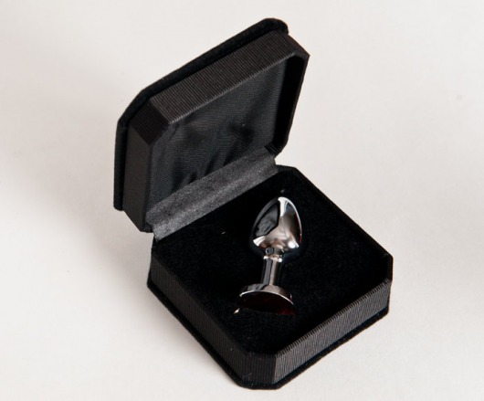 Малая серебристая анальная втулка с красным кристаллом - 6 см. - ToyFa - купить с доставкой в Санкт-Петербурге