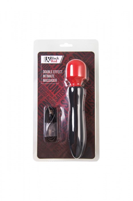 Черно-красный двусторонний вибромассажер Black Red - 21 см. - ToyFa