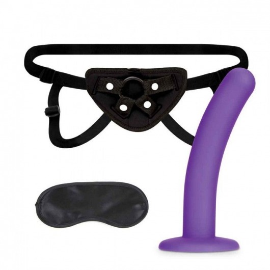Фиолетовый поясной фаллоимитатор Strap on Harness   5in Dildo Set - 12,25 см. - Lux Fetish - купить с доставкой в Санкт-Петербурге