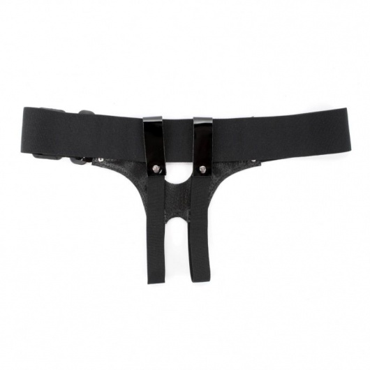 Универсальные лаковые трусики для страпона - БДСМ Арсенал - купить с доставкой в Санкт-Петербурге