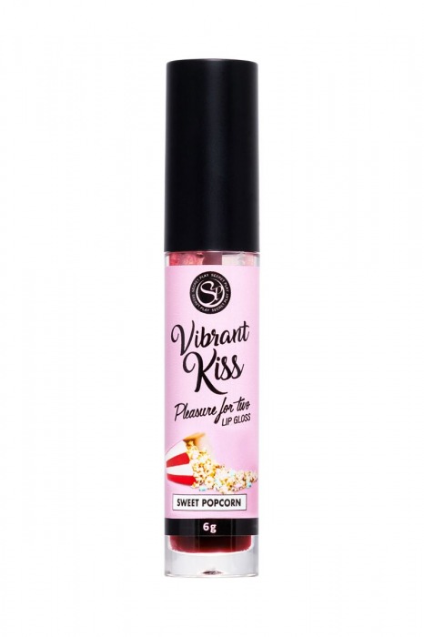 Бальзам для губ Lip Gloss Vibrant Kiss со вкусом попкорна - 6 гр. - Secret Play - купить с доставкой в Санкт-Петербурге