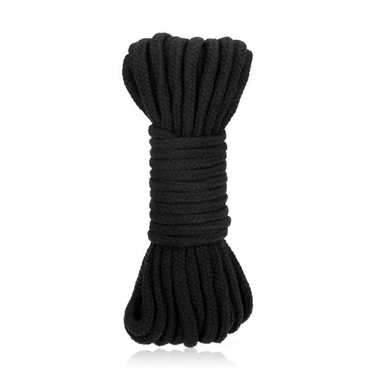 Черная хлопковая веревка для связывания Bondage Rope - 10 м. - Lux Fetish - купить с доставкой в Санкт-Петербурге