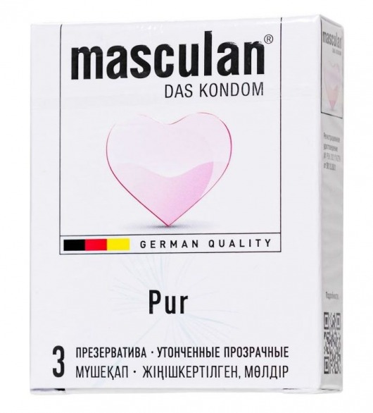 Супертонкие презервативы Masculan Pur - 3 шт. - Masculan - купить с доставкой в Санкт-Петербурге